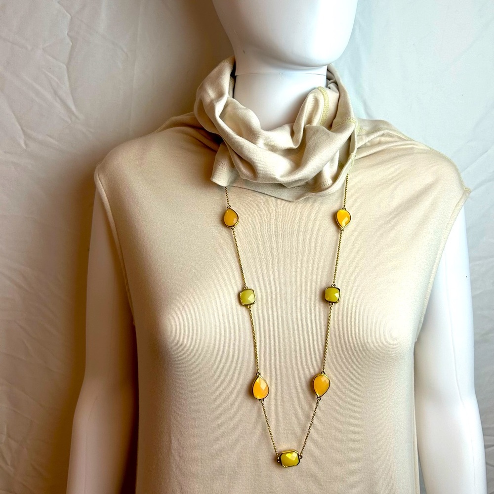 Kate Spade Like New Gold color chain w/ orange/yellow/green tinted stones.